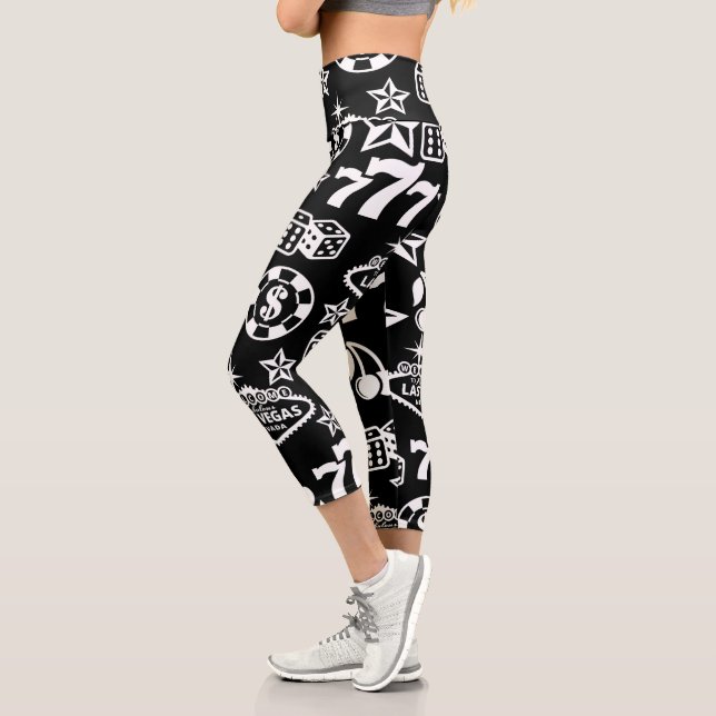 Casino Pattern Capri Leggings (Left)