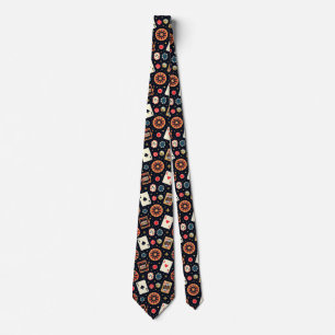 Casino pattern theme on black tie