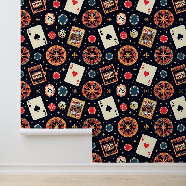 Casino pattern theme on black wallpaper (Application)