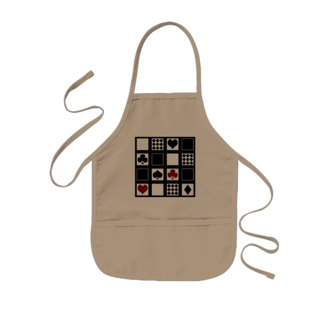 Casino playing cards suits hearts crosses clubs sp kids apron (Front)