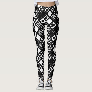 Casino playing cards suits hearts crosses clubs sp leggings