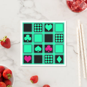 Casino playing cards suits hearts crosses clubs sp napkin