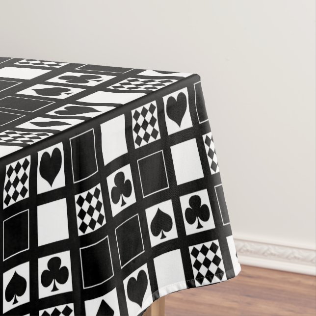 Casino playing cards suits hearts crosses clubs sp tablecloth (In Situ)