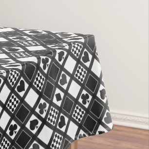 Casino playing cards suits hearts crosses clubs sp tablecloth