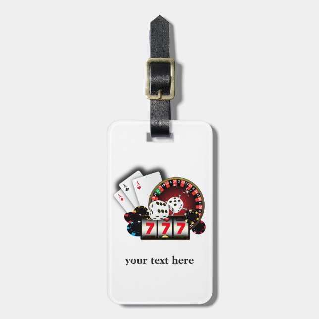 casino, poker, adult item, Luggage Tag (Front Vertical)