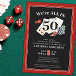 Casino Poker Birthday Party Any Age Invitation<br><div class="desc">Custom age casino or poker party themed birthday party invitation featuring playing cards, dice and poker chips and an editable age in black, red and white. ASSISTANCE: For help with design modification/personalisation, colour change, transferring the design to another product or if you would like coordinating items, contact the designer BEFORE...</div>