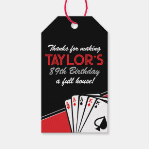 Casino Poker Birthday Thank You Favour Tags