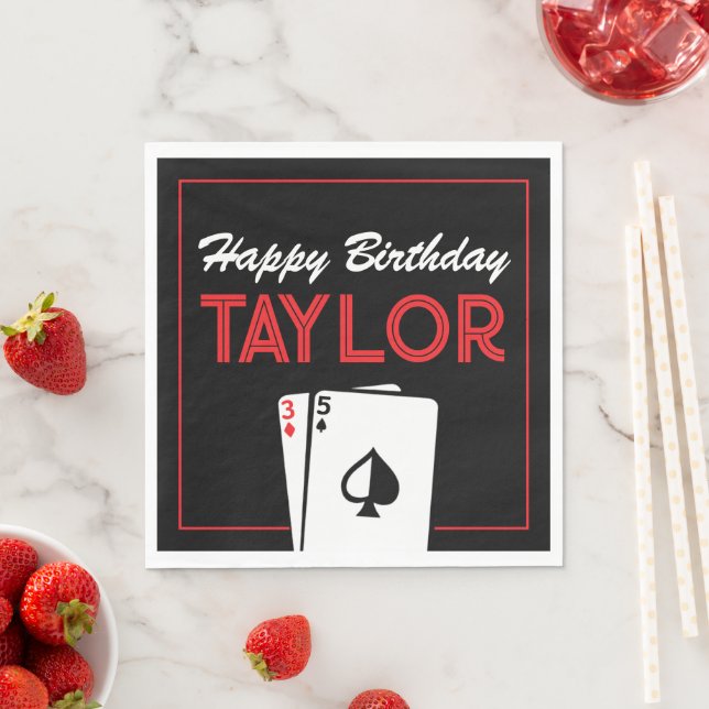 Casino Poker Card Birthday Napkins (Insitu)