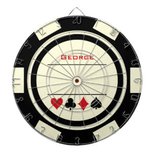Casino Poker Chip Black Off-White Vegas Dartboard