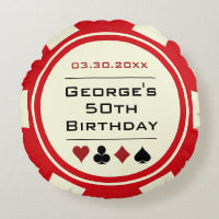 Casino Poker Chip Red and Cream Birthday