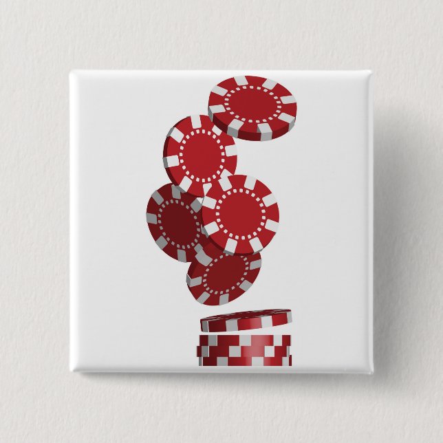 Casino / Poker Chips 15 Cm Square Badge (Front)