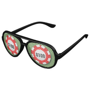 Casino Poker Chips Aviator Sunglasses