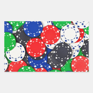 Casino poker chips rectangular sticker