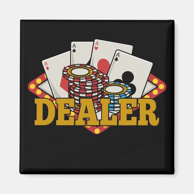Casino Poker Dealer Magnet (Front)