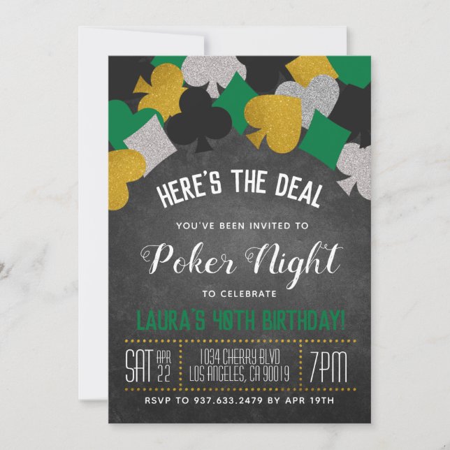 Casino Poker Invitation (Front)
