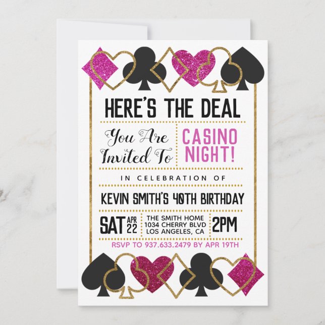 Casino Poker Invitation (Front)