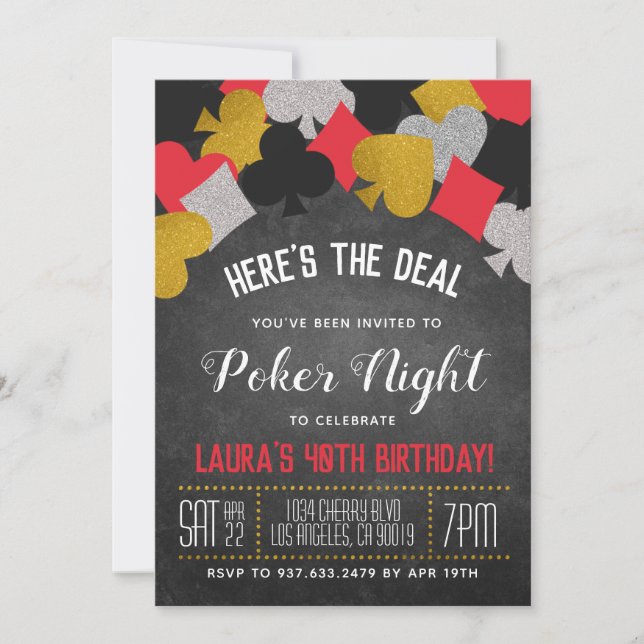 Casino Poker Invitation (Front)