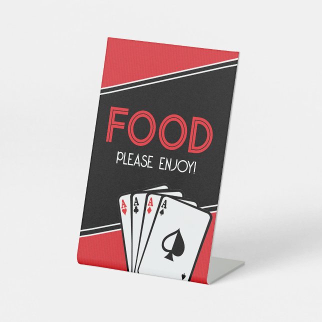 Casino Poker Party Food Sign (Front)