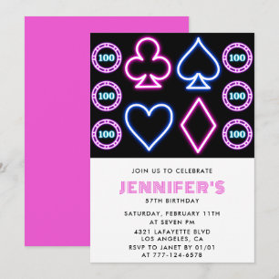 Casino Poker Playing card 57th birthday invitation