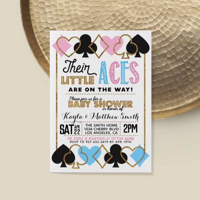Casino Poker Twin Baby Shower Invitation (Creator Uploaded)