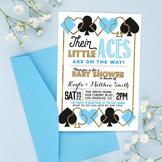 Casino Poker Twin Boy Baby Shower Invitation (Creator Uploaded)