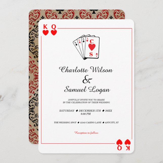 Casino Poker | Vegas Wedding  Invitation (Front/Back)