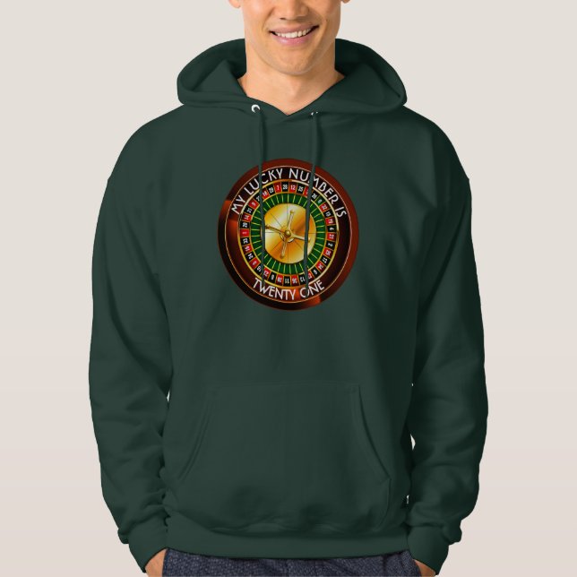 Casino Roulette Wheel With Your Lucky Number Hoodie (Front)