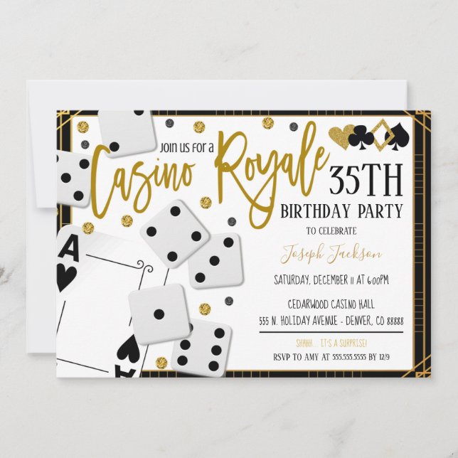 Casino Royale Night Party Invitation (Front)