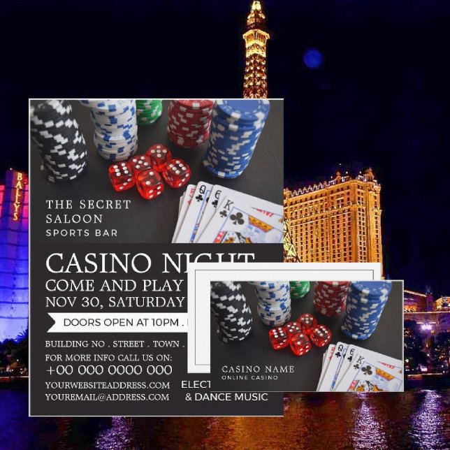Casino Scene, Online Casino, Gaming Industry Business Card (Creator Uploaded)