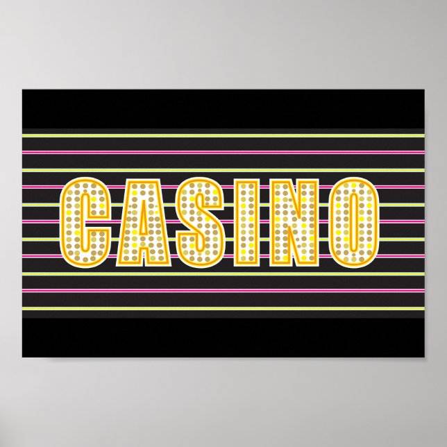 Casino Sign with Neon Polka Dot Letters (Front)