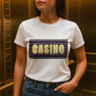 Casino Sign with Neon Polka Dot Letters T-Shirt