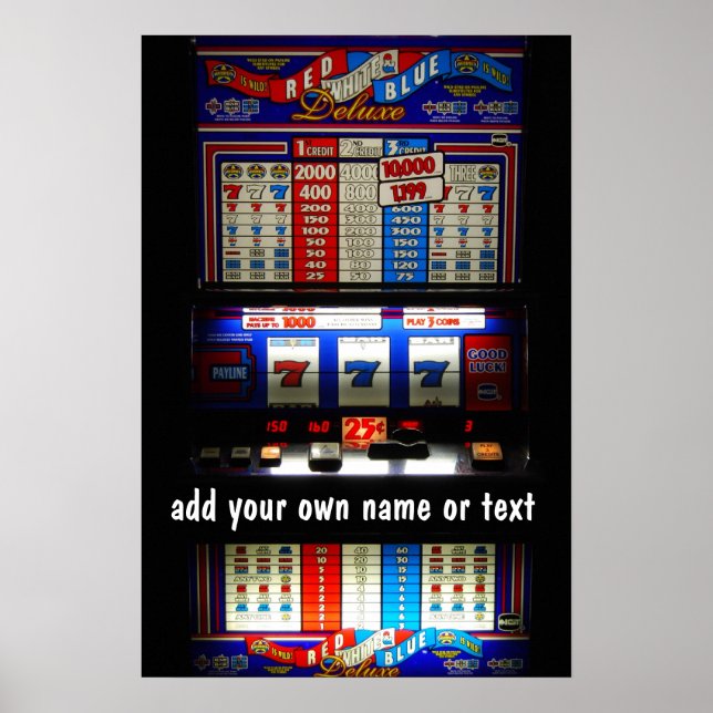 Casino Slot Machine Lucky 7  Personalised Poster (Front)