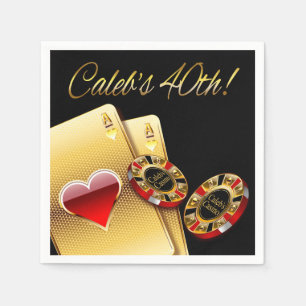 Casino Style 40th Party ASK FOR NAMES IN CHIPS Napkin