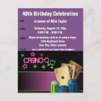 Casino Theme 40th Birthday Celebration purple