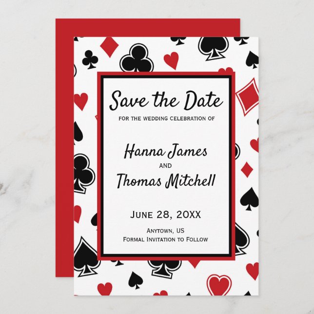 Casino Theme Las Vegas Wedding Save the Date (Front/Back)