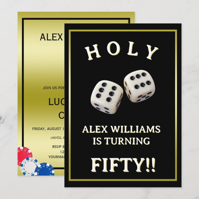 Casino Themed 50th Birthday Weekend Invitation (Front/Back)