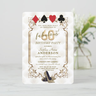 Casino Vegas Art Deco 60 and Fabulous Birthday Invitation