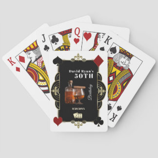 Casino Vegas Cognac And Cigar Man 50th Birthday  Playing Cards