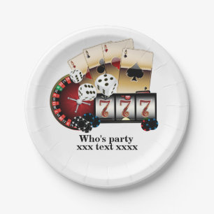 casino, vegas, poker, gambling, adult paper plate