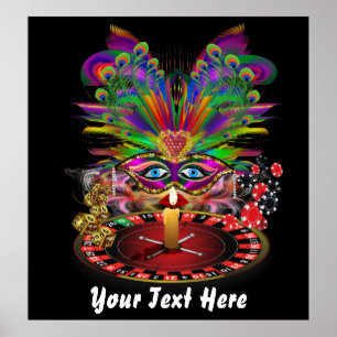 Casino Vegas Queen Party  32"X"34 View Notes Poster