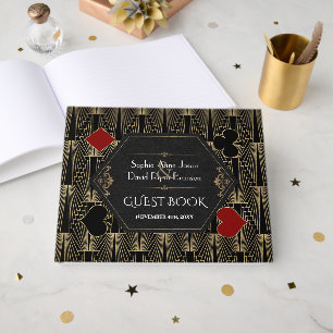 Casino Vegas Roaring 20s Gatsby Art Deco Wedding Guest Book