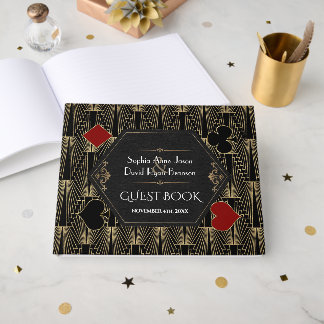 Casino Vegas Roaring 20s Gatsby Art Deco Wedding Guest Book