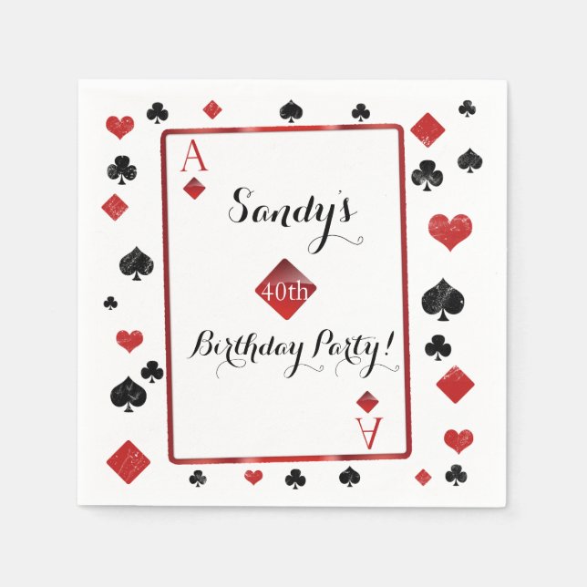 Casio/Vegas style birthday napkins (Front)