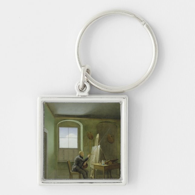Caspar David Friedrich  in his studio, 1811 Key Ring (Front)