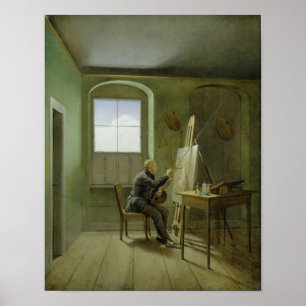 Caspar David Friedrich  in his studio, 1811 Poster