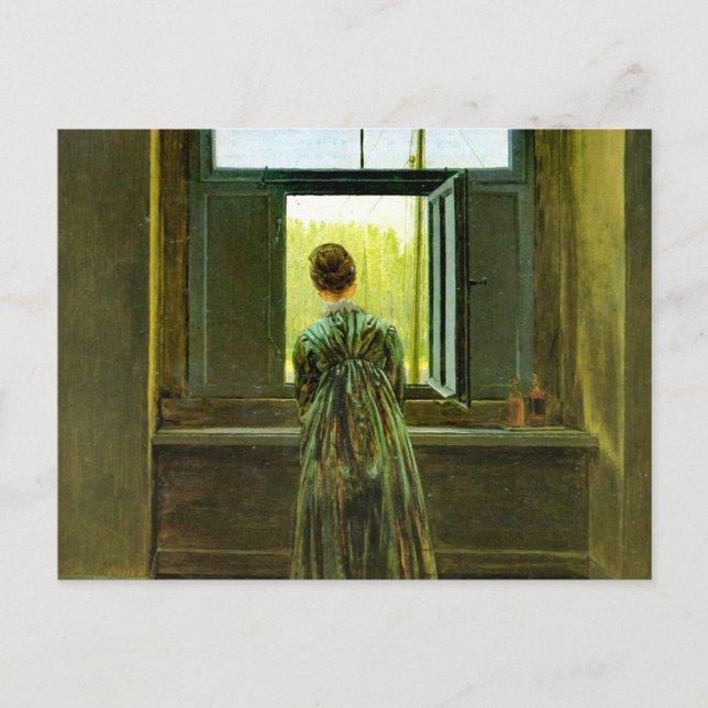 Caspar David Friedrich Woman at a Window Postcard (Front)