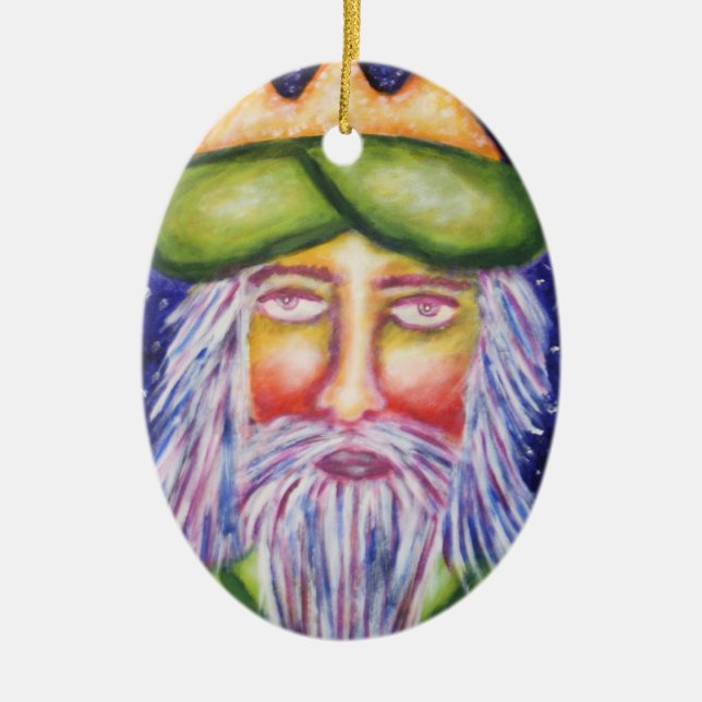 "Caspar" Three Kings Christmas Art Ceramic Tree Decoration (Front)