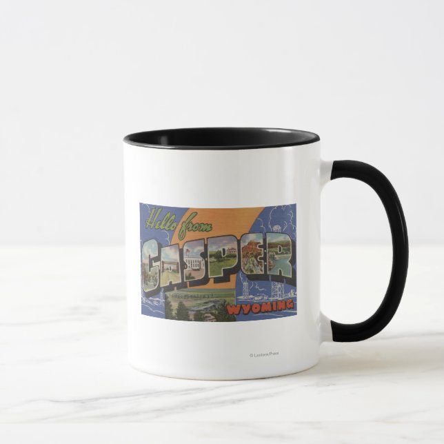Casper, Wyoming - Large Letter Scenes Mug (Right)