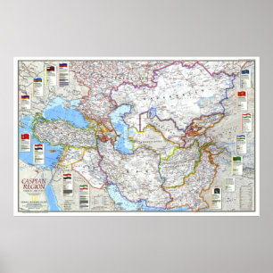 " Caspian Region: 1999 - Promise and Peril MAP... Poster