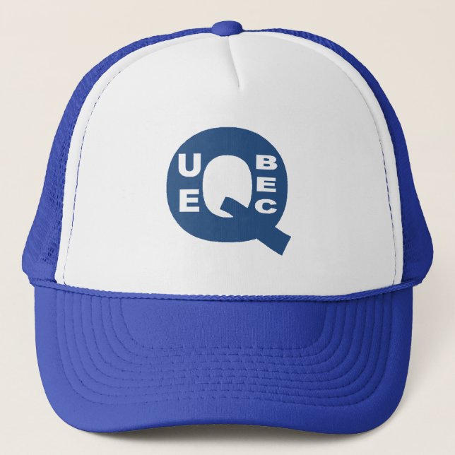 casquette trucker blanc royal DESIGN QUEBEC Hat (Front)